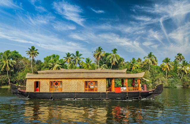 Boathouse on Kerala Backwaters